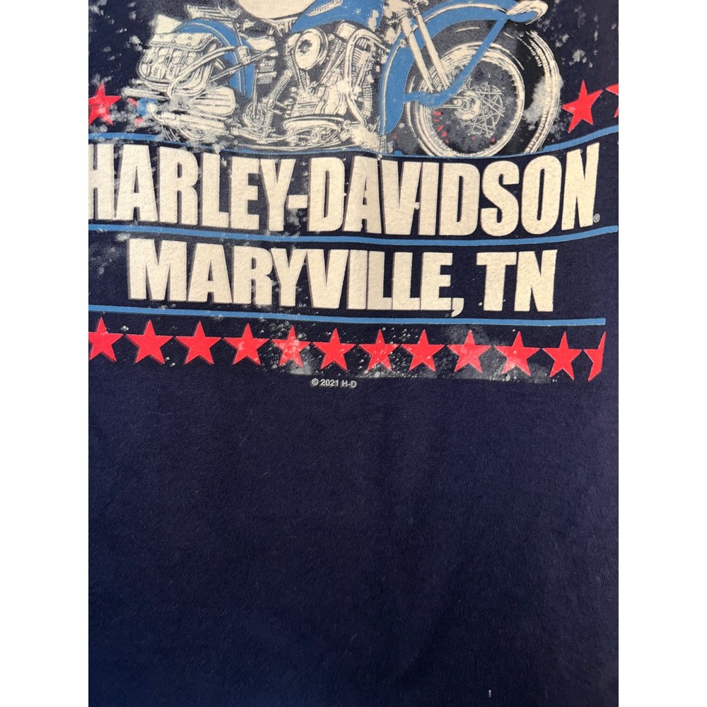 Harley-Davidson Mens Navy Blue Smoky Mountain Maryville TN Long Sleeve Tee - Picture 6 of 7